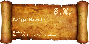 Bolya Martin névjegykártya