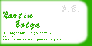 martin bolya business card